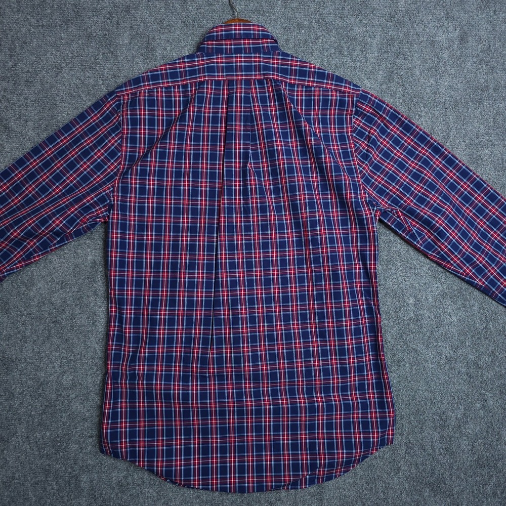Vineyard Vines Dress Shirt Men's Small Blue Red Plaid Slim Fit Tucker Cotton - Picture 5 of 10